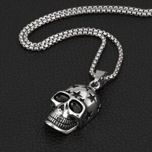 ❤️Ghost head Skull pendant Necklace for women/men, N90201P164